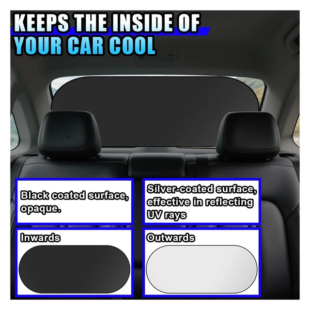 Alt view image 4 of 6 - 6PCS Reflective Car Windshield Sun Shade | Foldable Side Window Sunshade with Storage Bag for Front & Rear Windshield, Privacy Protection Cover Block UV Rays, Keep Cool