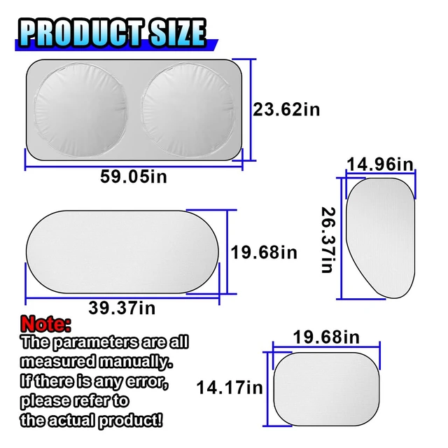 Alt view image 2 of 6 - 6PCS Reflective Car Windshield Sun Shade | Foldable Side Window Sunshade with Storage Bag for Front & Rear Windshield, Privacy Protection Cover Block UV Rays, Keep Cool