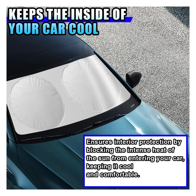 Alt view image 3 of 6 - 6PCS Reflective Car Windshield Sun Shade | Foldable Side Window Sunshade with Storage Bag for Front & Rear Windshield, Privacy Protection Cover Block UV Rays, Keep Cool