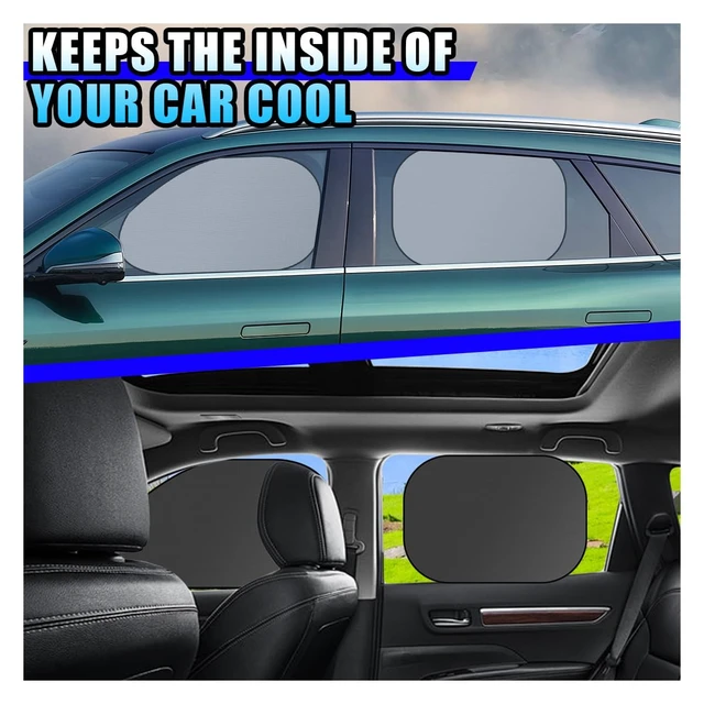 Alt view image 5 of 6 - 6PCS Reflective Car Windshield Sun Shade | Foldable Side Window Sunshade with Storage Bag for Front & Rear Windshield, Privacy Protection Cover Block UV Rays, Keep Cool