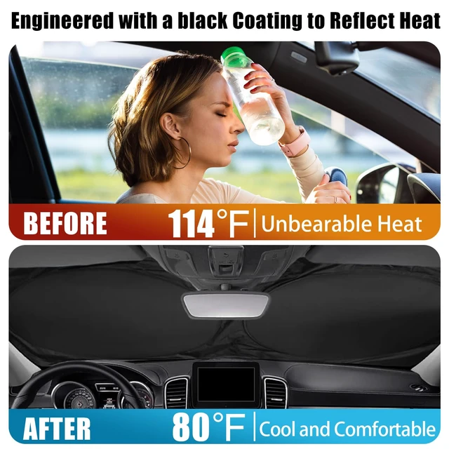 Alt view image 3 of 7 - Tiger Car Windshield Sun Shade Foldable Sunshade Front Window Cover Sun Visor Protector Accessories (59x27.5 inches)