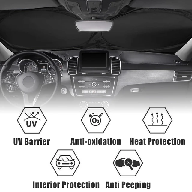 Alt view image 4 of 7 - Tiger Car Windshield Sun Shade Foldable Sunshade Front Window Cover Sun Visor Protector Accessories (59x27.5 inches)