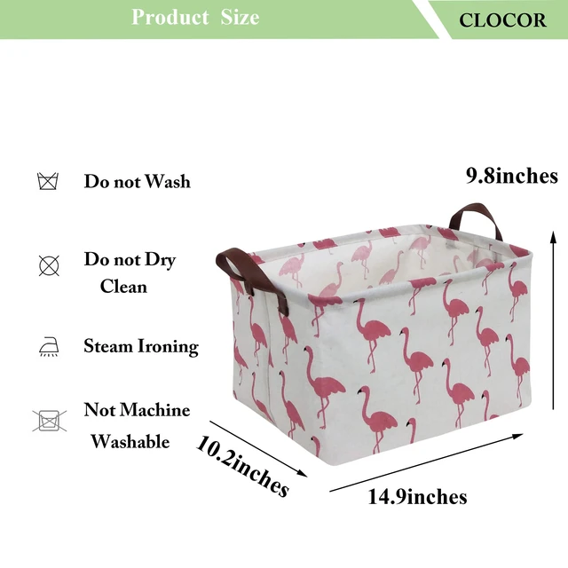 Alt view image 6 of 7 - CLOCOR Rectangular Storage Bin,Waterproof Gift Baskets,Room Decor (Flamingo)