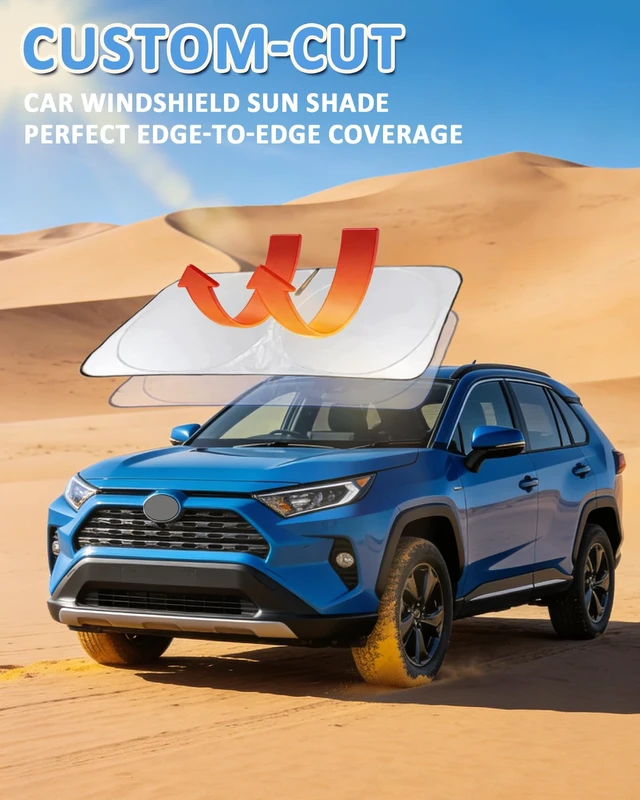Alt view image 5 of 7 - Windshield Sun Shade for Jeep Compass 2007-2017 Sunshade | Window Shield Custom Fit Compass Accessories Shade Sun Visor Foldable Block UV Rays