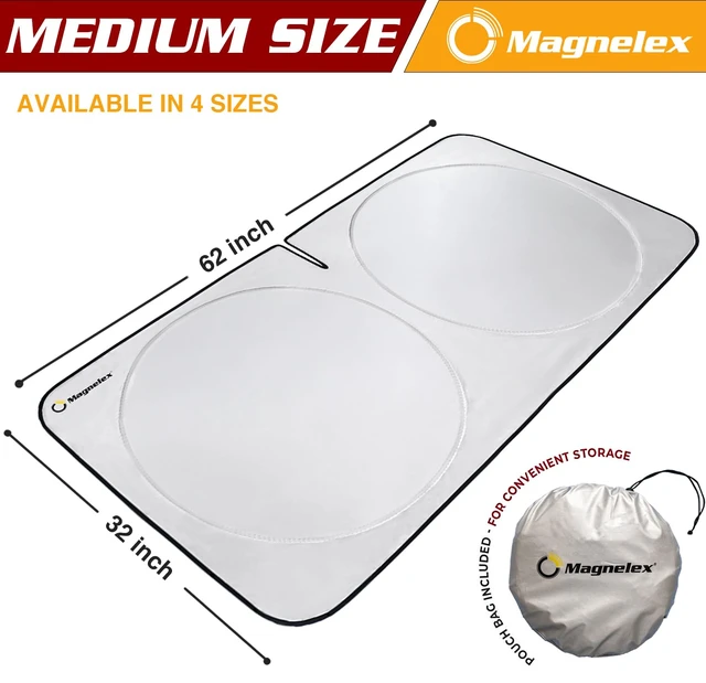 Alt view image 4 of 7 - Car Windshield Sunshade - Advanced Light-Blocking Protection, Foldable Sun Shade with Mirror Cut-Out Keeps Your Vehicle Cool, Fit for Cars, Trucks, and SUVs - Medium (62 x 32 in)