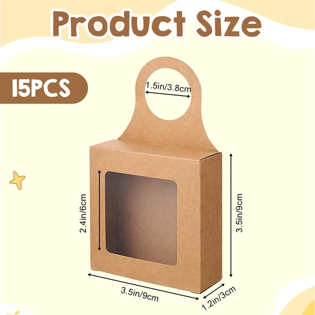 Alt view image 5 of 7 - 15 Pcs Wine Bottle Hanging Gift Box with Window Handles Foldable Packaging Bags Wine Accessory Sets for Empty Bottles Decorations Weddings Holidays(3.5x3.5x1.2 Inches)