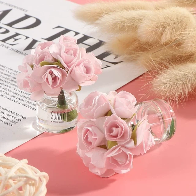 Alt view image 7 of 7 - 2Pcs 1:12 Scale Glass Vase with Flowers Set, Decorative Accessories for Mini Scene, Mini Decoration