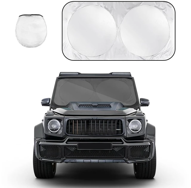 Main image of Car Windshield Sun Shade, Foldable Front Window Shield Blocks 99% Rays, Reflective Sunshade for Auto Interior Sun Protection, Car Accessories Keeps Your Vehicle Cool (29"×59", M)