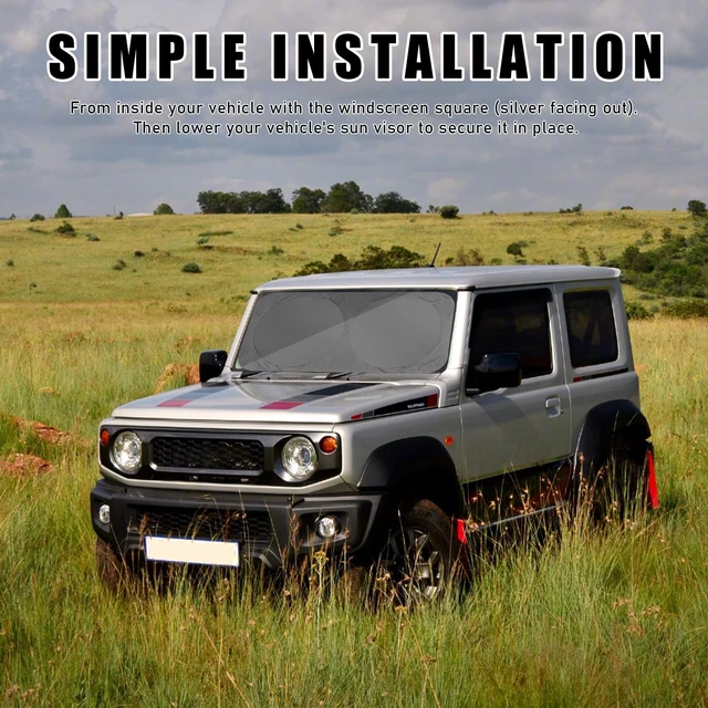 Alt view image 3 of 6 - Car Windshield Sun Shade, Foldable Front Window Shield Blocks 99% Rays, Reflective Sunshade for Auto Interior Sun Protection, Car Accessories Keeps Your Vehicle Cool (29"×59", M)