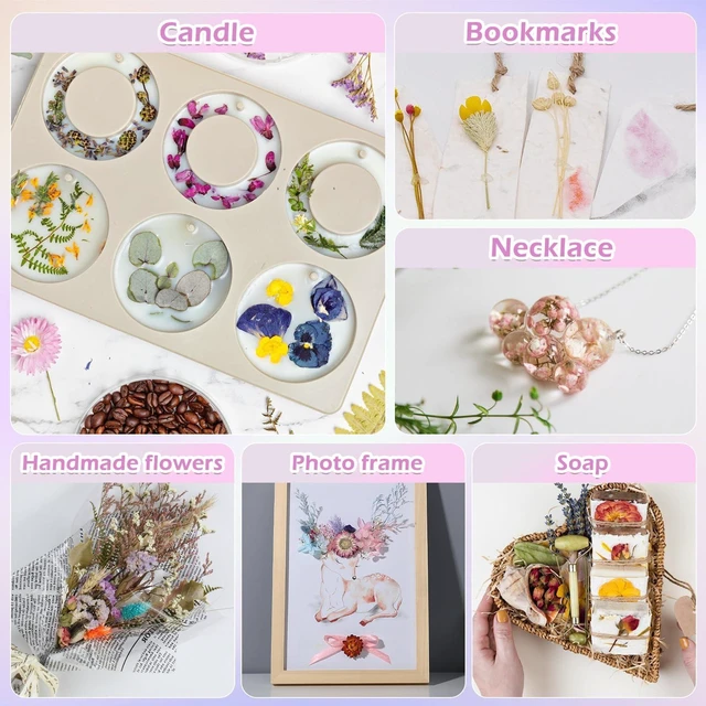 Alt view image 6 of 7 - Real Dried Flowers 100% Natural Dried Flowers, Mixed Colors Dried Leaf Flowers for DIY Arts and Crafts Candles Resin Jewelry Nail Pendant Cards Scrapbooking Wedding Home Decoration