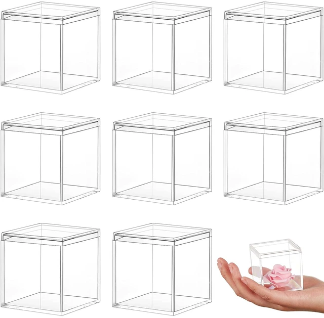 Main image of 8 Pcs Clear Acrylic Box with Lid, 1.77 x 1.77 x 1.77 Inch, Classic Style | Small Storage Box, Mini Plastic Cube Containers, Candy, Tiny Jewelry, Holiday, Party Favor, Wedding, Home Decoration