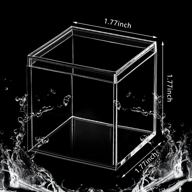 Alt view image 2 of 7 - 8 Pcs Clear Acrylic Box with Lid, 1.77 x 1.77 x 1.77 Inch, Classic Style | Small Storage Box, Mini Plastic Cube Containers, Candy, Tiny Jewelry, Holiday, Party Favor, Wedding, Home Decoration