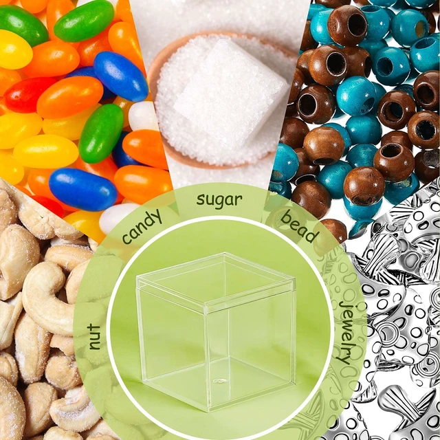 Alt view image 7 of 7 - 8 Pcs Clear Acrylic Box with Lid, 1.77 x 1.77 x 1.77 Inch, Classic Style | Small Storage Box, Mini Plastic Cube Containers, Candy, Tiny Jewelry, Holiday, Party Favor, Wedding, Home Decoration