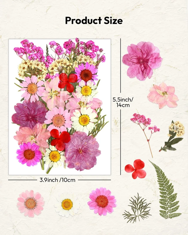 Alt view image 6 of 7 - Dried Flowers, 100Pcs Pressed Flowers for Craft | Real Natural Dried Flowers Dry Leaves Kit for DIY Making Crafts Resin Soap Candle Scrapbook Supplies Card Making Jewelry