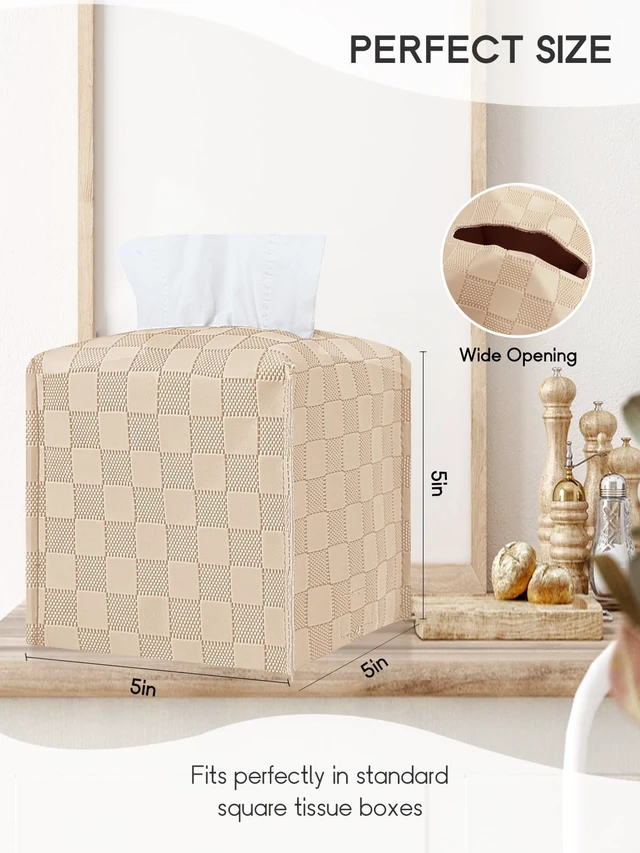 Alt view image 3 of 7 - Tissue Box Cover, Tissue Box Holder, Tissue Holders Organizer | Square, Decorative, 5"X5"X5"