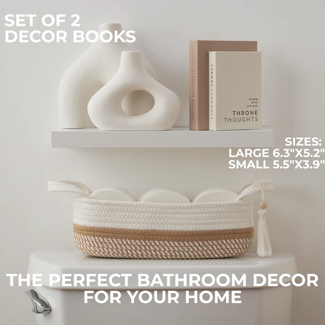 Alt view image 6 of 7 - Beautiful Bathroom Decor Books Set of 2 - Modern Books for Bath Shelf | Funny Restroom Decor and Accessories to Add Charm and Humor to Your Space