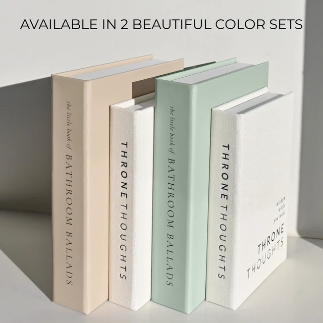 Alt view image 7 of 7 - Beautiful Bathroom Decor Books Set of 2 - Modern Books for Bath Shelf | Funny Restroom Decor and Accessories to Add Charm and Humor to Your Space