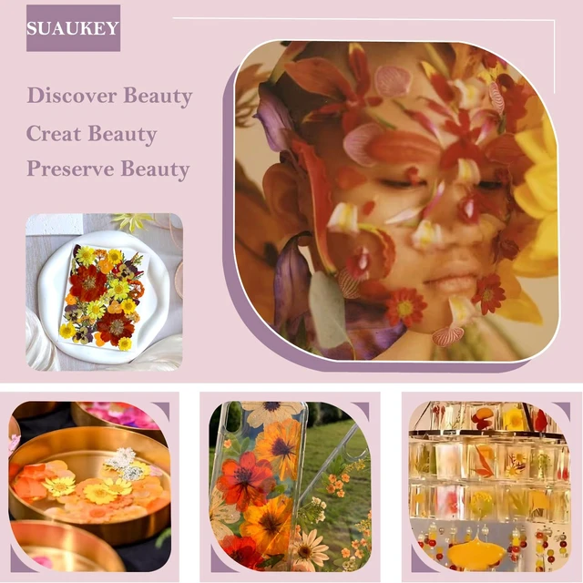 Alt view image 3 of 6 - 34 Pcs Yellow Dried Pressed Flowers for Resin, Real Natural Bulk Dry Wildflowers Leaves Perfect for Epoxy Molds, DIY Crafts, Nails Soap Candles Jewelry Making, and Home Decor