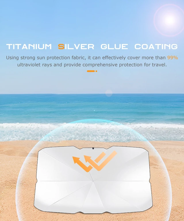 Alt view image 3 of 7 - Car Sun Shade,Car Accessories Windshield Sun Shade,Cars Windshield Sun Shade Umbrella,Foldable Front Window Cover Sunshade Umbrella,Block UV Rays & Sun Heat Insulation,Fit for Most Vehicles