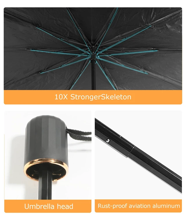 Alt view image 7 of 7 - Car Sun Shade,Car Accessories Windshield Sun Shade,Cars Windshield Sun Shade Umbrella,Foldable Front Window Cover Sunshade Umbrella,Block UV Rays & Sun Heat Insulation,Fit for Most Vehicles
