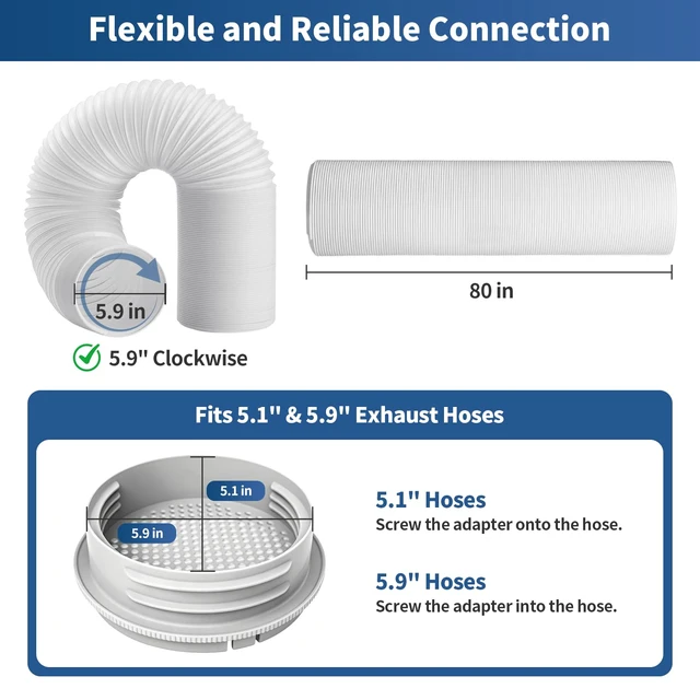 Alt view image 3 of 7 - fepoch Portable Air Conditioner Sliding Door Vent Kit - Adjustable Length up to 90 Inches, Universal Balcony Seal Plate Set for 5.1" & 5.9" Diameter AC Exhaust Hose