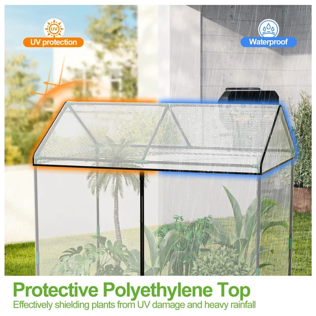 Alt view image 3 of 7 - SPECILITE 51"x35"x49" Walk-in Garden Plant Netting Mesh Cover | Crop Cage, with Frame & Zippered Door, Plant Protectors from Animals, for Vegetables & Fruits
