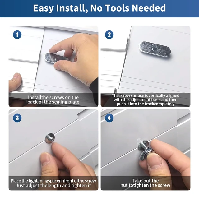 Alt view image 6 of 7 - fepoch Portable Air Conditioner Sliding Door Vent Kit - Adjustable Length up to 90 Inches, Universal Balcony Seal Plate Set for 5.1" & 5.9" Diameter AC Exhaust Hose