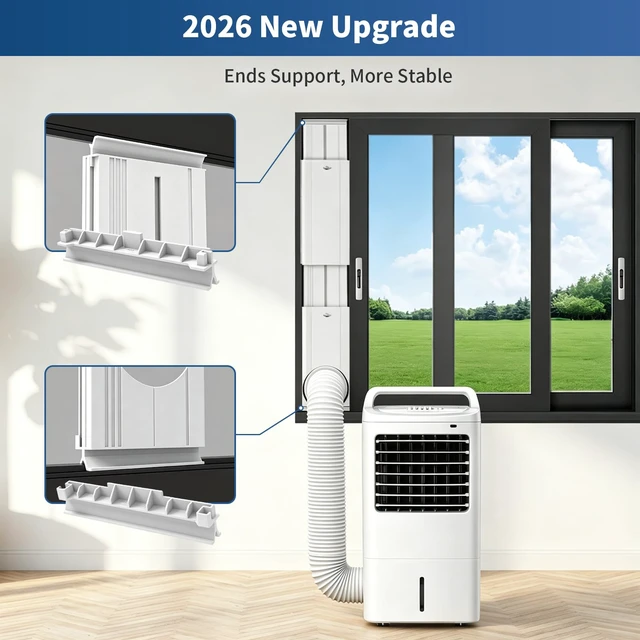 Alt view image 5 of 7 - fepoch Portable Air Conditioner Sliding Door Vent Kit - Adjustable Length up to 90 Inches, Universal Balcony Seal Plate Set for 5.1" & 5.9" Diameter AC Exhaust Hose