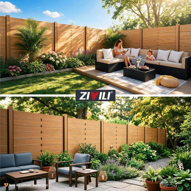 Alt view image 7 of 7 - 6FT No Dig Privacy Metal Fence Post for Wood Slat U-ShapeBlack Line Post Outdoor Privacy Fence Panels Butt-Joint 2Pack