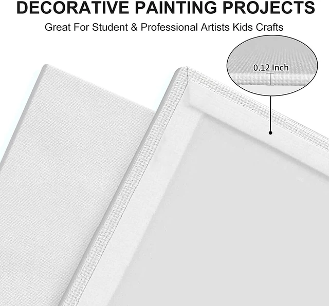 Alt view image 2 of 6 - Canvas Panels 8x10 Inch 60-Pack, 10 oz Primed 100% Cotton White Blank Small Canvases for Painting, Flat Canvas Board for Oil Acrylics Watercolor & Tempera Paints