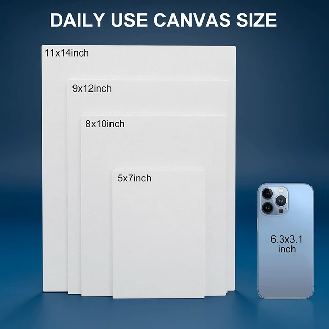 Alt view image 6 of 6 - Canvas Panels 8x10 Inch 60-Pack, 10 oz Primed 100% Cotton White Blank Small Canvases for Painting, Flat Canvas Board for Oil Acrylics Watercolor & Tempera Paints