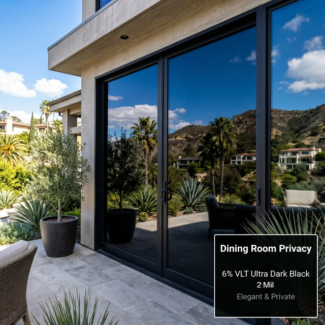 Alt view image 2 of 7 - BAOOOFU One Way Privacy Window Film, Heat Blocking Tint, 30in x 6.8ft | 6% VLT, 2mil Adhesive Heat Blocking, Easy Install, Removable, Anti Glare, for Home Office, Living Room, Bedroom, Sun Control