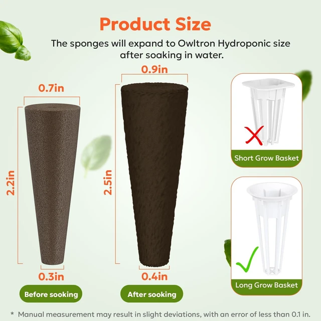 Alt view image 3 of 7 - Owltron 165 Pcs Hydroponic Seed Pods Kits, Grow Anything Kit Pod for Indoor Herb Garden with 50 Sponges, 4 A&B Nutrient Plant Food, 30 Baskets, 50 Stickers, 30 Germination Domes, 1 Tweezer