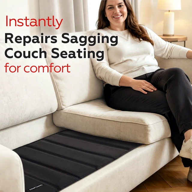 Alt view image 5 of 7 - Comfyanno Couch Cushion Support Board for Sagging 3-Seat Sofa, 21.5" x 70" | Heavy-Duty Solid Wood Board, Ready to Use, Repair Sinking Couch, Sofa Saver