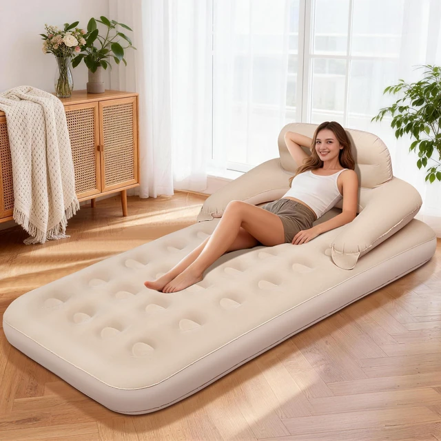 Main image of MeiLyte Inflatable Bed Twin Size, Inflatable Air Mattress with Backrest | Inflatable Couch for Adults with Flocked Surface, Comfortable Inflatable Sofa Bed, Inflatable Couch for Camping,Outdoor