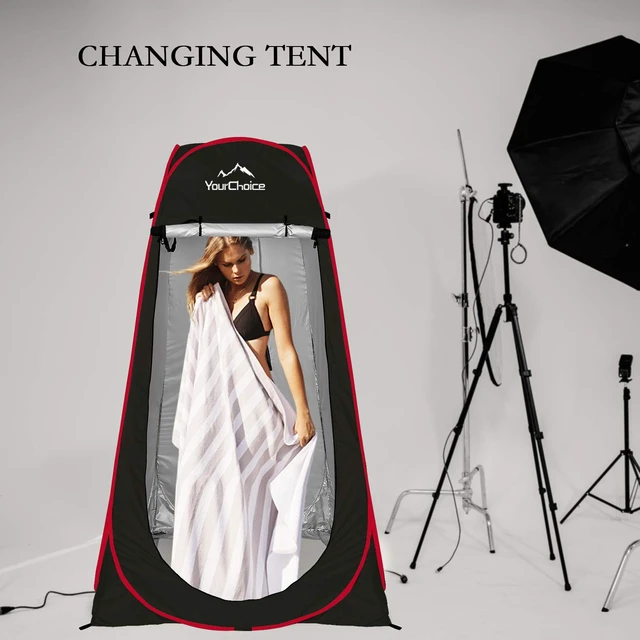 Alt view image 5 of 7 - Your Choice Pop-Up Shower Tent, 47.2W x74.8 H Changing Tent - Black | Waterproof Silver Coating Portable Shelter with Carry Bag for Camping, Beach, RV, Hiking, Fishing