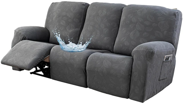 Main image of Gennia Waterproof Recliner Sofa Cover 3-Seat (Dark Gray) | Stretch Elastic Base For Stable Fit, Blocks Pet Scratches, Fur & Stains, Easy Install & Machine Wash