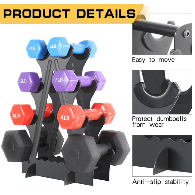 Alt view image 5 of 7 - Dumbbell Rack 4 Tier Weight Rack for Dumbbells Compact Dumbell Rack Stand Only for Home Gym Weight Stand, (Rack ONLY)
