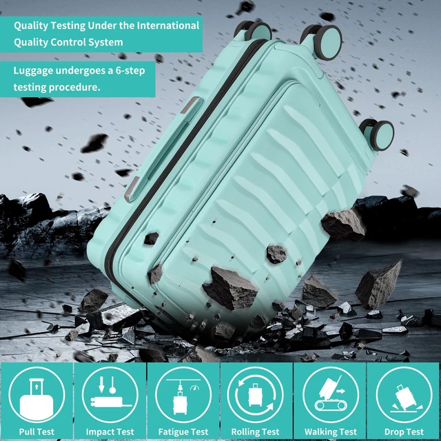 Alt view image 4 of 7 - WireHot Small 22×14×9 Airline Approved Carry On Luggage with Cover and Tag | Front Open Pocket, Spinner Wheels, ABS+PC Hardshell, TSA Lock, YKK Zipper, GRS Certified, Waterproof