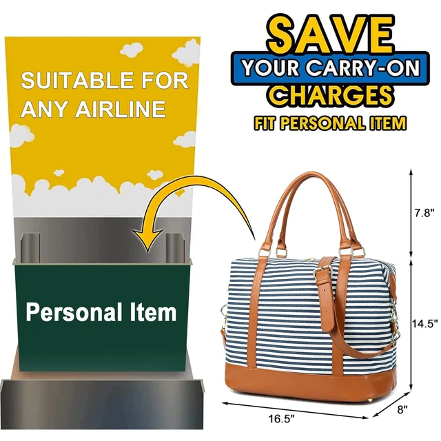 Alt view image 3 of 7 - CAMTOP Women Ladies Travel Bag Canvas Weekend Overnight Carry On Tote Luggage Bags(Blue)