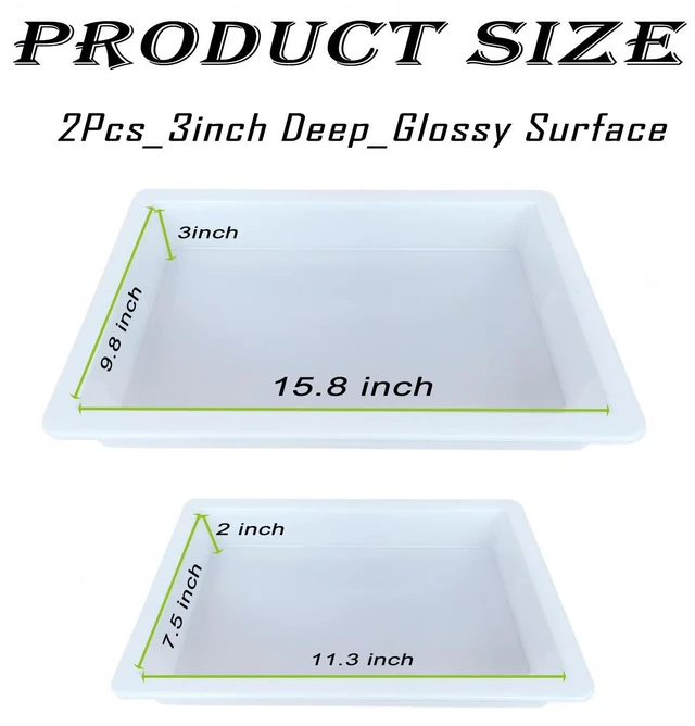 Alt view image 2 of 6 - Large Epoxy Mold 15.8 * 9.8 * 3 inch and 11.3 * 7.5 * 2 inch, Cutting Board Molds for Epoxy Resin, Large Reusable Resin Mold for Coffee Table, River Table, Charcuterie Board, Art Panel