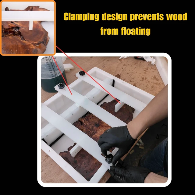 Alt view image 4 of 7 - Kalinta Epoxy Mold with Divider Adjustable- 15.7x9.8x3in No-Seal Resin Mold Integrated Clamping System - Perfect for Beginners & Experienced Artists Alike - Ideal for Creative Resin Art Projects
