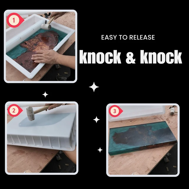 Alt view image 6 of 7 - Kalinta Epoxy Mold with Divider Adjustable- 15.7x9.8x3in No-Seal Resin Mold Integrated Clamping System - Perfect for Beginners & Experienced Artists Alike - Ideal for Creative Resin Art Projects