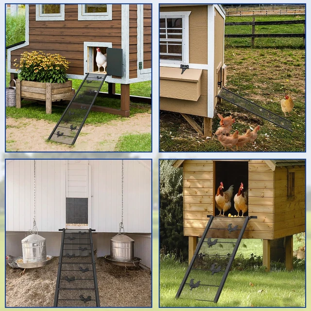 Alt view image 7 of 7 - Chicken Coop Ramp 52.5''L, Ladder Length Adjustable for Henhouse | Heavy Duty Metal Coop Steps for Feet Problem or Cannot Fly Chickens, Waterproof, Non-Slip, Rustproof, Sturdy&Easy to Clean