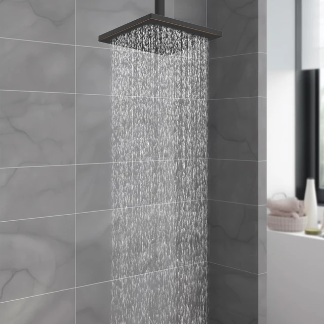 Alt view image 5 of 7 - Hibbent cUPC Certified Thick Metal 6'' Rain Shower Head, Oil Rubbed Bronze | High Pressure Shower Head, Bathroom Waterfall Shower Heads, High Flow Fixed Showerheads with Adjustable Brass Ball Joint