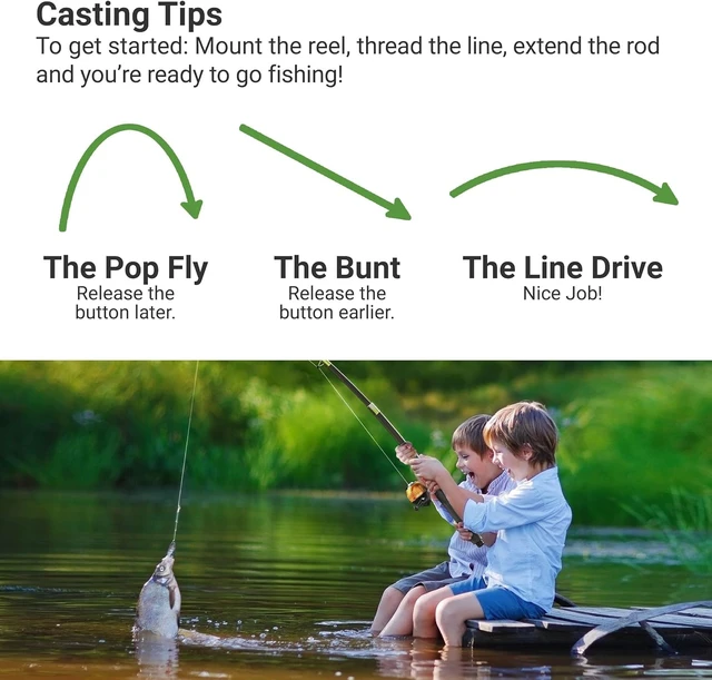 Alt view image 4 of 6 - Lanaak Beginner Kids Fishing Pole & Tackle Box - Kids Fishing Rod Pack of 2 | Kids fishing pole set with reel, net, fishing gear for boys, girls & youth ages 5-10. 2 Pack