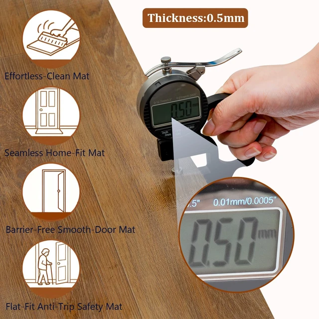 Alt view image 4 of 7 - Homease 0.5mm Nature Oak Vinyl Flooring Roll 39.4" x 118" PET Leather-Like Waterproof Wear-Resistant Peel & Stick, Easy DIY Floor Covering for Kitchen Bathroom Rental Home, Durable