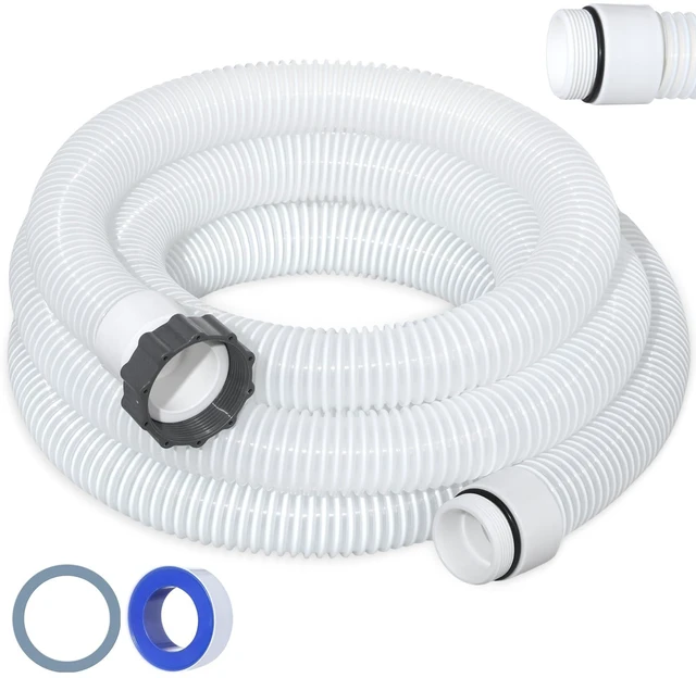 Main image of Conderyang 1.5" 15ft EVA Pool Professional Hose with External Male Threads for Above Ground Pools Pump Replacement Hose Pool Supply for Cleaner Kit Heavy Duty Hoses Filter Connection Hoses(White)