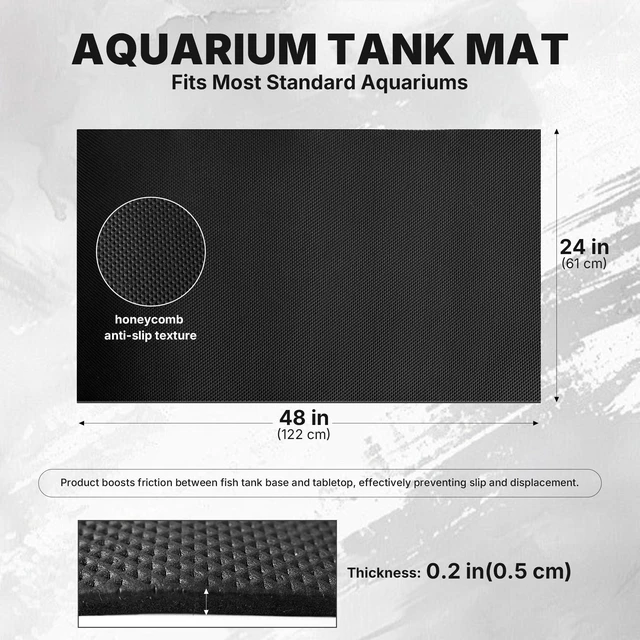 Alt view image 2 of 7 - FULEIYA Aquarium Leveling Mat 24" X 48" X 0.2" EVA Aquarium Foam Leveling Mat, Non-Slip Shockproof Fish Tank Mat for Under Tank for Glass Fish/Turtle Tank Protection