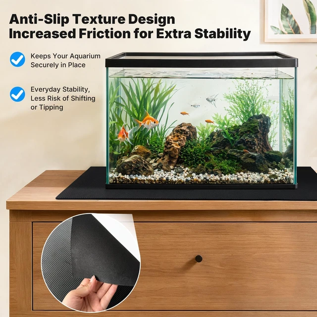 Alt view image 4 of 7 - FULEIYA Aquarium Leveling Mat 24" X 48" X 0.2" EVA Aquarium Foam Leveling Mat, Non-Slip Shockproof Fish Tank Mat for Under Tank for Glass Fish/Turtle Tank Protection